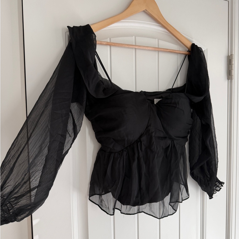 Vici Black Sheer Blouse - Picture 2 of 4